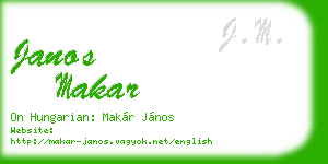 janos makar business card
